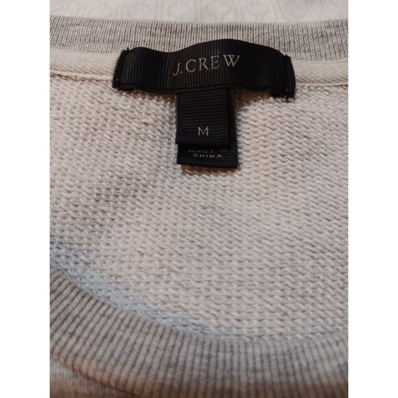 J. CREW Ruffled Sweatshirt M‎ Gray Cream Girly Preppy School Casual Boho Pleats - Picture 4 of 8